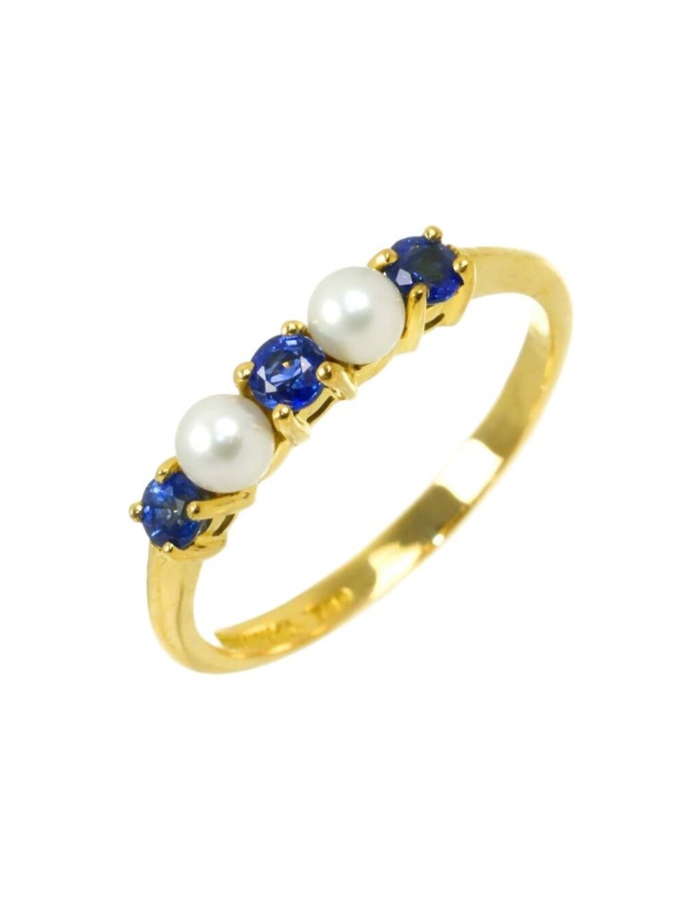 Tiffany & Co Ring Baby Pearl Sapphire 18k Yellow Gold